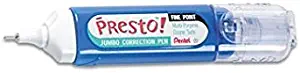 Pentel Presto Jumbo Correction Pen, Fine Point, 12 ml, 4 Packs