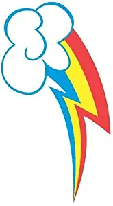 3 Inch Cutie Mark Rainbow Dash MLP My Little Pony Removable Peel Self Stick Adhesive Vinyl Decorative Wall Decal Sticker Art Kids Room Home Decor Girl Children Bedroom Nursery 3 1/2 x 1 1/2 inch