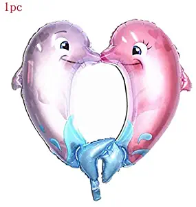 Utini Happy Ocean Party Great White Shark Blue Whale Dolphin Theme Party Birthday Wedding Decoration Children's Toy Balloons Supplies - (Color: Heart Shaped Dolphin)