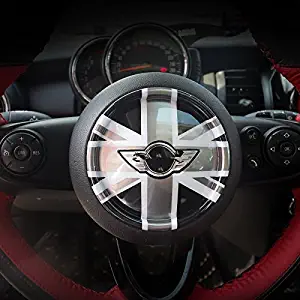 LVBAO 3D Steering Wheel Cover Dashboard Trim Sticker for BMW Mini Cooper ONE S JCW F Series F54 F55 F56 F57 F60 Countryman Clubman Union Jack (01)