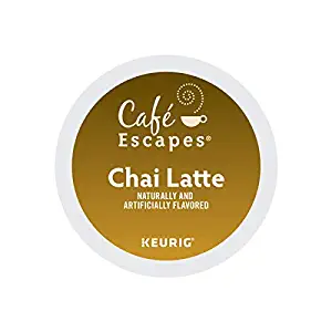 Cafe Escapes, Chai Latte Tea Beverage, Single-Serve Keurig K-Cup Pods, 120 Count (5 Boxes of 24 Pods)