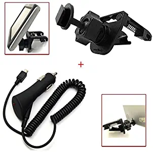 AccessoryBasics Dual Spring Lock Air Vent Mount w/Car Charger for Magellan Roadmate GPS Model 1445 1470 1475 4700 2035 2036 2045 2055 2120 2136 2145 3030 3045 3055 3120 5045 5120 5175 5390 5430 5465