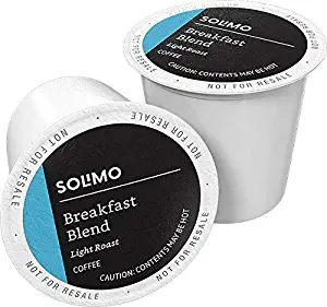 Amazon Brand - 100 Ct. Solimo Light Roast Coffee Pods, Breakfast Blend, Compatible with Keurig 2.0 K-Cup Brewers