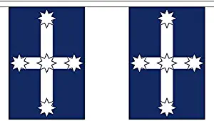 Ukflagshop 3 Metres 10 (9" X 6") Flag Eureka Australia Australian 100% Polyester Material Bunting Ideal Party Decoration For Street House Pubs Clubs Schools