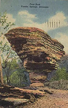 Pivot Rock Eureka Springs, Arkansas AR Original Vintage Postcard 1952