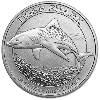 2016 AU Australia Silver Tiger Shark (1/2 oz) Half Dollar Brilliant Uncirculated Perth Mint