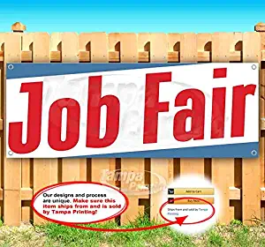 Job FAIR 13 oz Heavy Duty Vinyl Banner Sign with Metal Grommets, New, Store, Advertising, Flag, (Many Sizes Available)