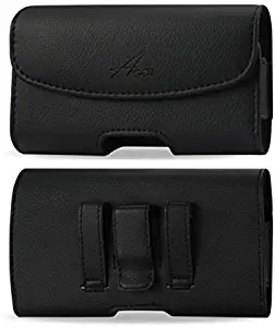 AGOZ for Honeywell ScanPal EDA50 EDA51, Dolphin 60s 70e 75e, Handheld Barcode Scanner Touch Mobile Computer Premium Leather Pouch Case Holster with Belt Clip & Belt Loops