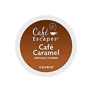 Cafe Escapes, Cafe Caramel Coffee Beverage, Single-Serve Keurig K-Cup Pods, 96 Count (4 Boxes of 24 Pods)