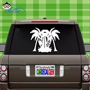 Hawaii Tiki Surfboards Vinyl Decal Sticker for Car Truck Window Laptop MacBook Wall Cooler Tumbler | Die-Cut/No Background | Multiple Sizes and Colors, 8-Inch, White