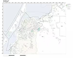 ZIP Code Wall Map of Eureka, CA ZIP Code Map Laminated