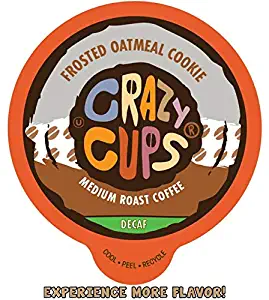 Crazy Cups Flavored Single-Serve Coffee for Keurig K-Cups Machines, Decaf Frosted Oatmeal Cookie, 22 Pods per Box