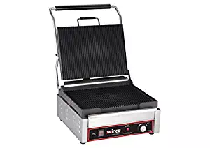 Winco EPG-1C, 14 X 16-Inch Single Surface Electric Panini Grill, 120V~60Hz, 1800W, 15A, NSF, Sandwich Press, Panini Maker, Panini Press