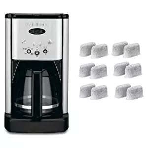 Cuisinart Brew Central DCC-1200 12 Cup Programmable Cofeemaker (Black/Silver) and Everyday 12-Pack Replacement Charcoal Water Filters for Cuisinart Coffee Machines Bundle