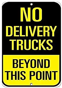 16''x12'' No Delivery Trucks Beyod This Point Tin Sign Vintage Funny Creature Iron Painting Metal Plate Personality Novelty