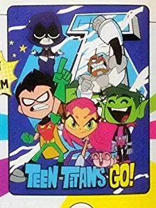 DC Comics Teen Titans Go, "Unfinished Titans" Micro Raschel Throw Blanket, 46" x 60", Multi Color, 1 Count