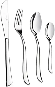 Royal 20-Piece Silverware Set &ndash; 18/10 Stainless Steel Utensil Forks Spoons Knives Set, Mirror Polished Cutlery Flatware Set - Curved Design