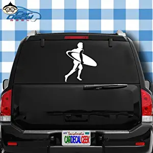 Surfer Dude Vinyl Decal Sticker for Car Truck Window Laptop MacBook Wall Cooler Tumbler | Die-Cut/No Background | Multiple Sizes and Colors, 20-Inch, Silver