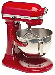 KitchenAid Professional 5 Plus Stand Mixer RKV25G0XER, 5-Quart, Empire Red, (Renewed)