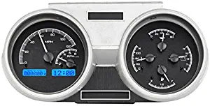 Dakota Digital 66 67 Oldsmobile Cutlass VHX Analog Dash Gauge System Black Alloy Blue VHX-66O-CUT-K-B