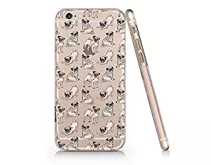 Cute Pug Dog Pattern Clear Transparent Plastic Phone Case Phone Cover for Iphone 6 6s_ SUPERTRAMPshop (VAS627.6sl)