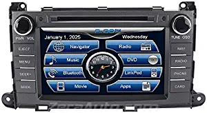 Zera 2011 12 13 14 Toyota Sienna In-Dash GPS Navigation Stereo DVD CD Player FM AM Radio 8" Touchscreen Bluetooth Hands-Free A2DP Audio Streaming AV Receiver USB SD iPod iPhone Ready Deck Head Unit