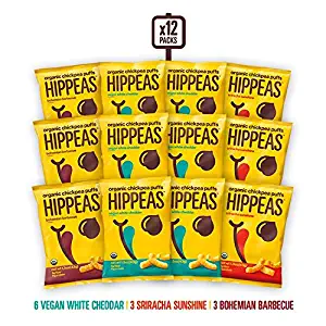 HIPPEAS Organic Chickpea Puffs + Variety Pack | 1.5 ounce, 12 count | Vegan, Gluten-Free, Crunchy, Protein Snacks