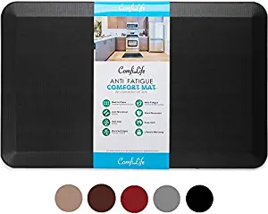 ComfiLife Anti Fatigue Floor Mat – 3/4 Inch Thick Perfect Kitchen Mat, Standing Desk Mat – Comfort at Home, Office, Garage – Durable – Stain Resistant – Non-Slip Bottom – Black, 20x32 Inch
