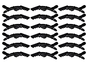 Oneleaf 18pcs Styling Salon Hair Clips,Alligator,black,Plastic Hair-Non-Slip DIY Accessories Hairgrip,Nonslip Grip,Double-Hinged,Wide Duck Teeth,Hair Coloring,Women,Girls