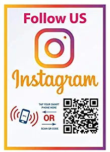 Follow Us on Instagram Sticker - Social Media QR Code and NFC Tag - Storefront Window Sticker - Two-Sided Window Sticker - Custom-Designed for Instagram