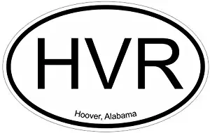 Slap-Art HVR Hoover Alabama Oval Vinyl Decal Sticker