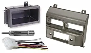 Custom Install Parts Beige Complete Single Din Dash Kit + Pocket Kit + Wire Harness + Antenna Adapter Compatible with Select 1988-1996 Chevrolet & GMC Models