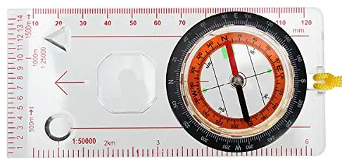 Sports & Outdoor - Outdooors Base Plate Ruler Map Scale Compass Scouts Camping Hiking Kit - Descale Measurement Catcher Correspondence Surmount Ordered Series Weighing Machine - 1PCs