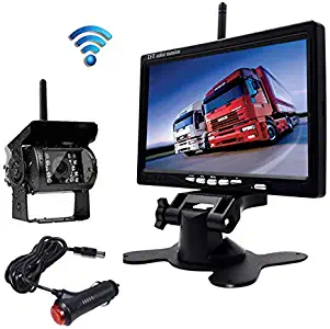 Eversecu Waterproof Wireless Backup Camera and 7" HD LCD Monitor Kit for RV/SUV/Van/Pickup/Truck/Trailer Rear/Side/Front View System Switchable