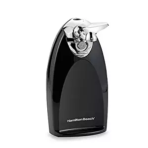 Hamilton Beach&reg; Classic Chrome Heavyweight Electric Can Opener features Bottle Opener, Knife Sharpener and Cord Storage