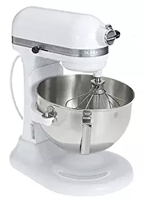 KitchenAid RKG25H0XWH 5-QuartStand Mixer, White (Renewed)