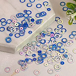 MOPOLIS 5g/10g 6mm Circles Loose Sequins With Golden Tone Paillette DIY Sewing for Dress | Color - Blue