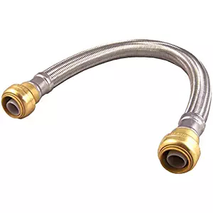 SharkBite U3016FLEX18LFA Flexible Water Hose 3/4 inch x 3/4 inch Push-to-Connect Braided Stainless Steel Water Connector