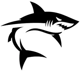 Angry Shark Vinyl Decal Sticker Fish Tiger Great White (Black)