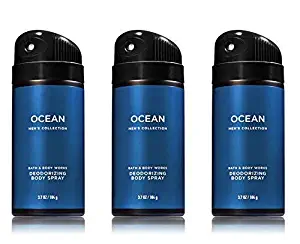 Bath and Body Works Ocean Men's Deodorizing Body Spray, 3.7 Oz, 3-Pack