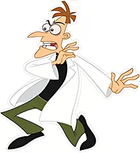 8 Inch Dr. Heinz Doofenshmirtz Decal Doctor D Phineas and Ferb Disney XD Repositionable Removable Peel Self Stick Wall Sticker Art Home Decor (Decoration For Walls Laptop Yeti Tumbler) 7 by 7 1/2 inch