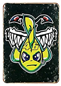 Sofia Tin Signs Helmet Shark Sign, Vintage Garage Man Cave Wall Decor Retro Poster Bar Pub Tin Sign 8x12 Inch (Helmet Shark)