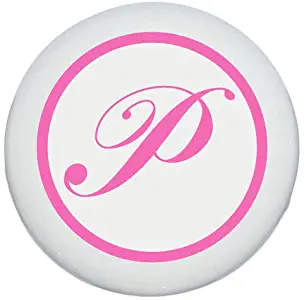 Presto Chango Decor Pink Monogram Letter Drawer Knob Pulls, Ceramic Dresser Knobs for Cabinets and Furniture (Letter P)