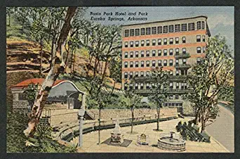 Basin Park Hotel & Park Eureka Springs AR postcard 1930s