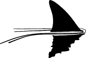 hBARSCI Shark in The Water Vinyl Decal - 5 Inches - for Cars, Trucks, Windows, Laptops, Tablets, Outdoor-Grade 2.5mil Thick Vinyl - Black