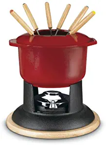 Cuisinart 7FP-16R Classic Entertaining Collection 12-Piece Cast Iron Fondue Set, Red