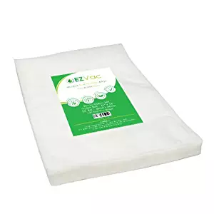 EZVac Pre-Cut Vacuum Seal Food Storage Bags. For use in all home vacuum sealing systems including FoodSaver. Great for Sous Vide. (Gallon 100)