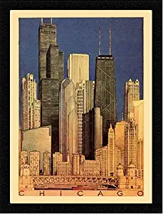 Chicago Skyscrapers and Skyline Art Poster By Craig Holmes Framed Prints