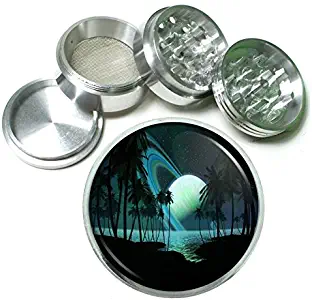 Jupiter Sea Space Planet Em1 Silver Chrome 63mm Aluminum Magnetic Metal Herb Grinder 4 Piece Hand Muller Spices & Herb Heavy Duty 2.5"