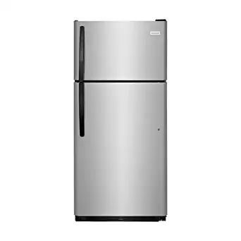 FFTR1814TS 30"" Top Freezer Refrigerator with 18 cu. ft. Total Capacity 2 Full Width Wire Refrigerator Shelves 1 Full Width Wire Freezer Shelf and 2 Full-Width White Freezer Door Racks in Stainless Steel
